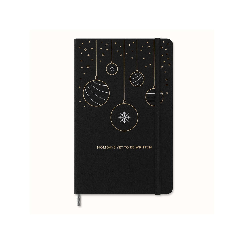 Festive Large 13X21 Notebook - Ruled Pages - Black
