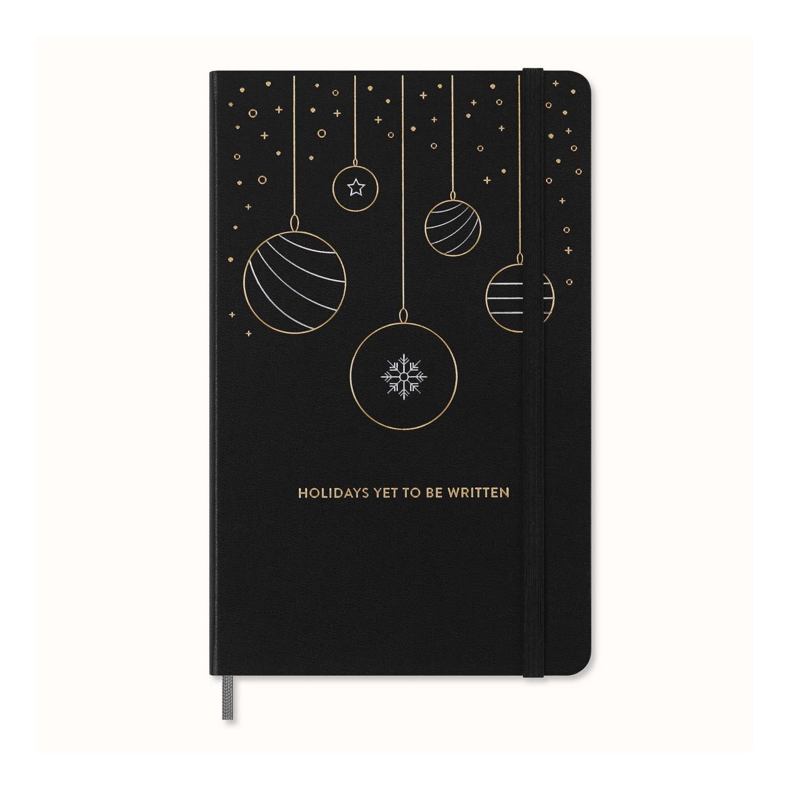 Festive Large 13X21 Notebook - Ruled Pages - Black