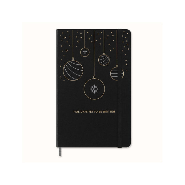Festive Large 13X21 Notebook - Ruled Pages - Black