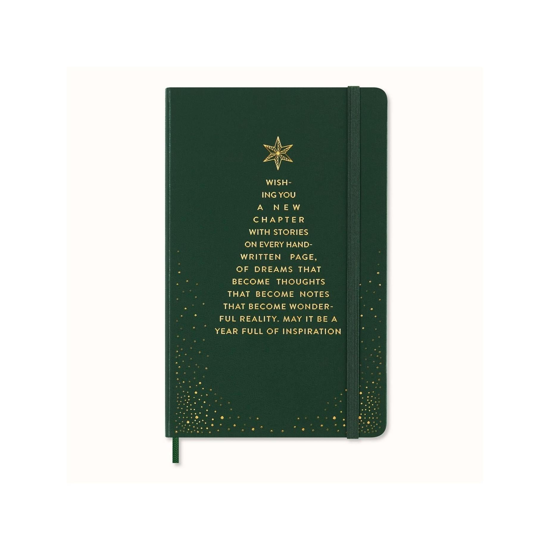 Carnet Fêtes Large 13X21 - Pages Lignées - Vert Myrte