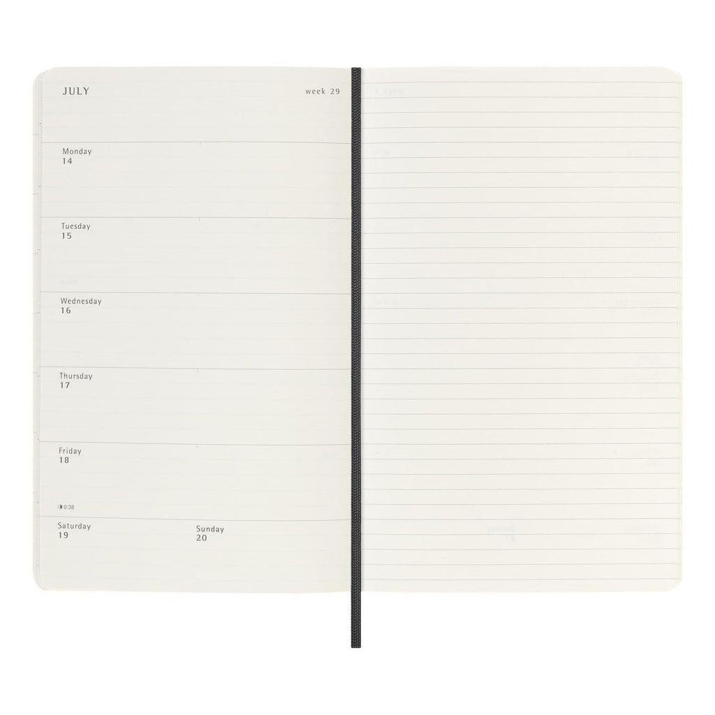 18-Month Classic Diary Large 13X21 - Weekly Notebook - Black