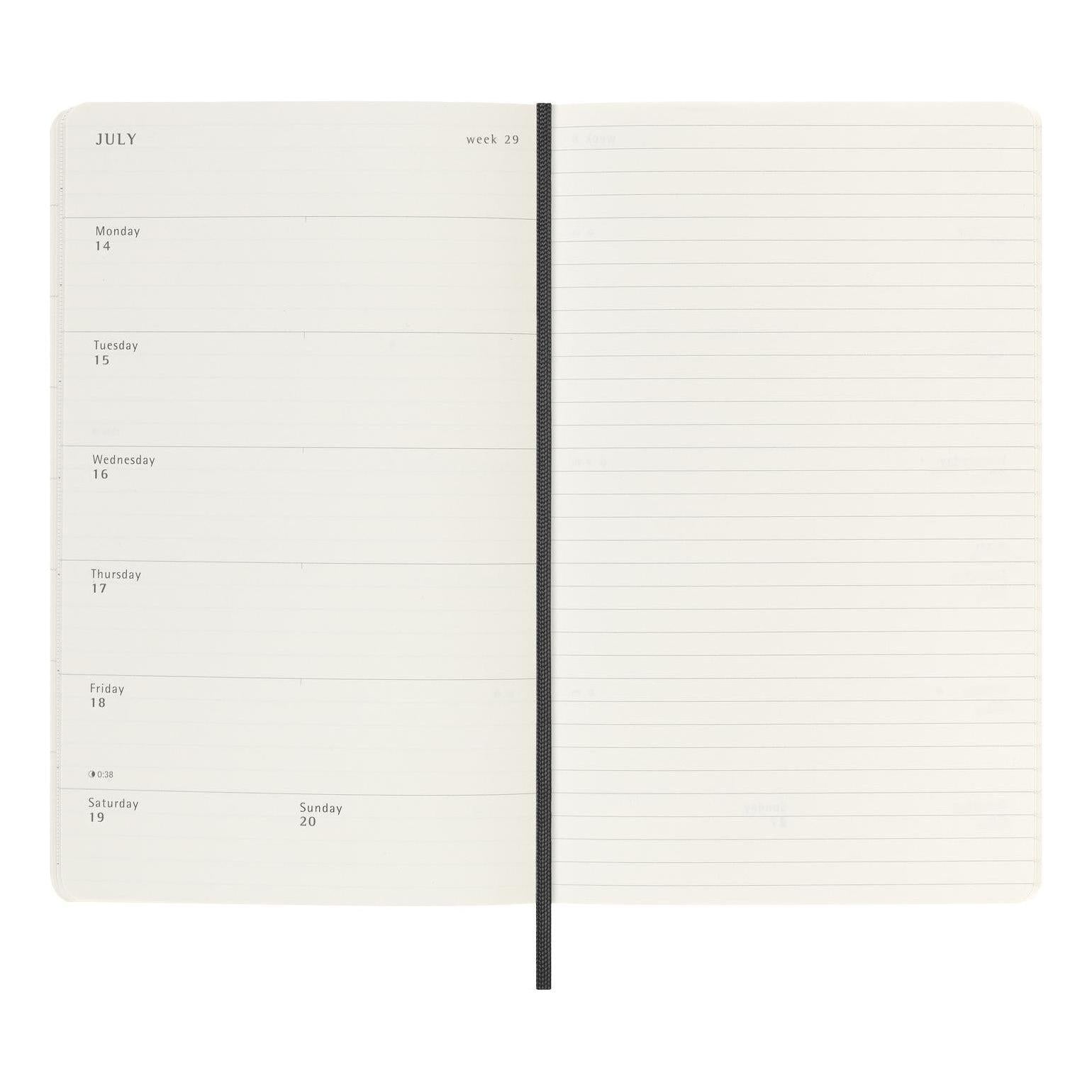 18-Month Classic Diary Large 13X21 - Weekly Notebook - Black