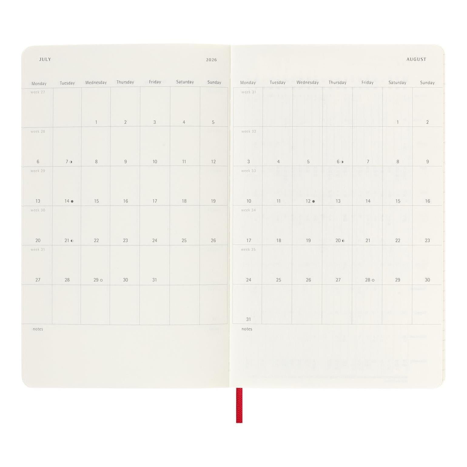 18-Month Classic Planner Large 13x21 - Weekly Notebook - Scarlet Red