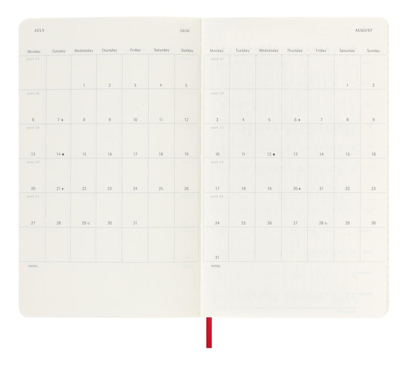 Diary - 18 Months - Pu - Polyurethane - Scarlet Red