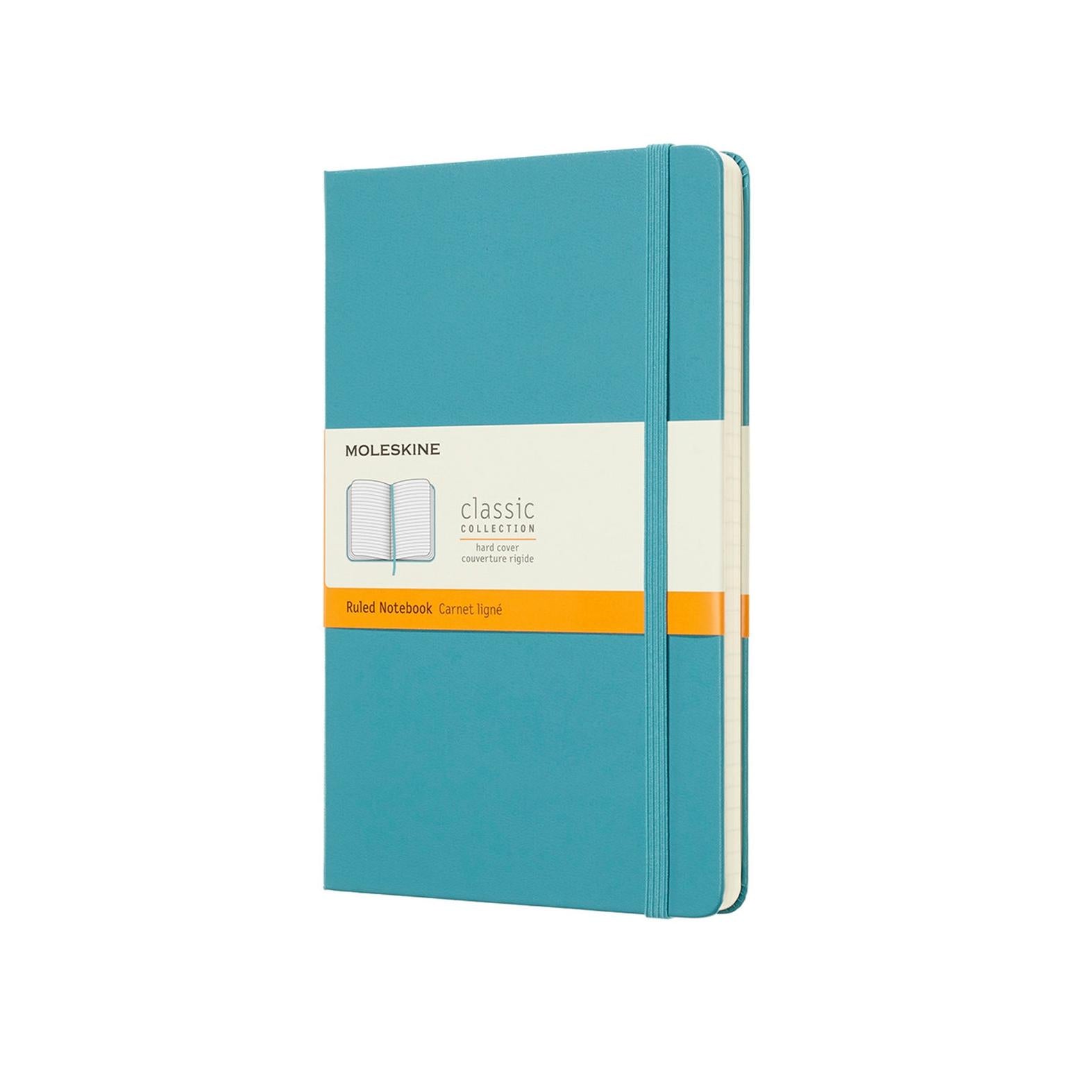 Carnet Classique Large 13X21 - Pages Lignées - Bleu Récif
