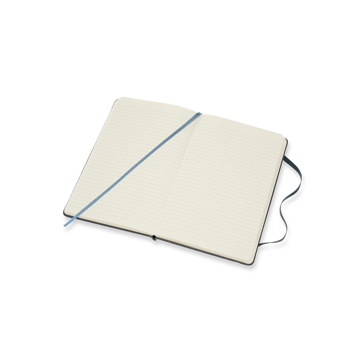 Carnet Textile Large 13X21 - Pages Lignées - Bleu Avio