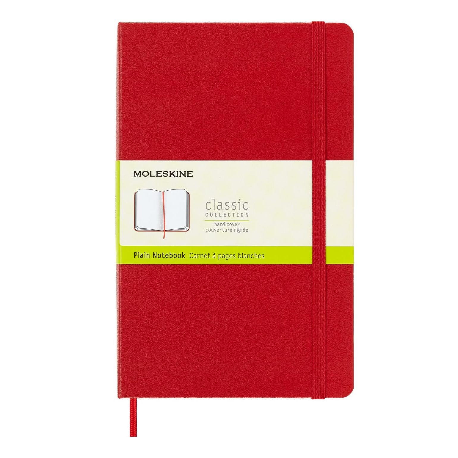 Classic Notebook Large 13x21 - Plain Pages - Scarlet Red