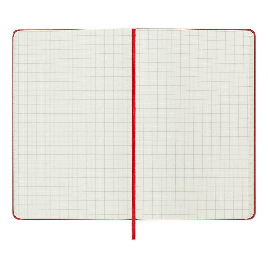 Carnet Classique Large 13X21 - Pages Quadrillées - Rouge Écarlate