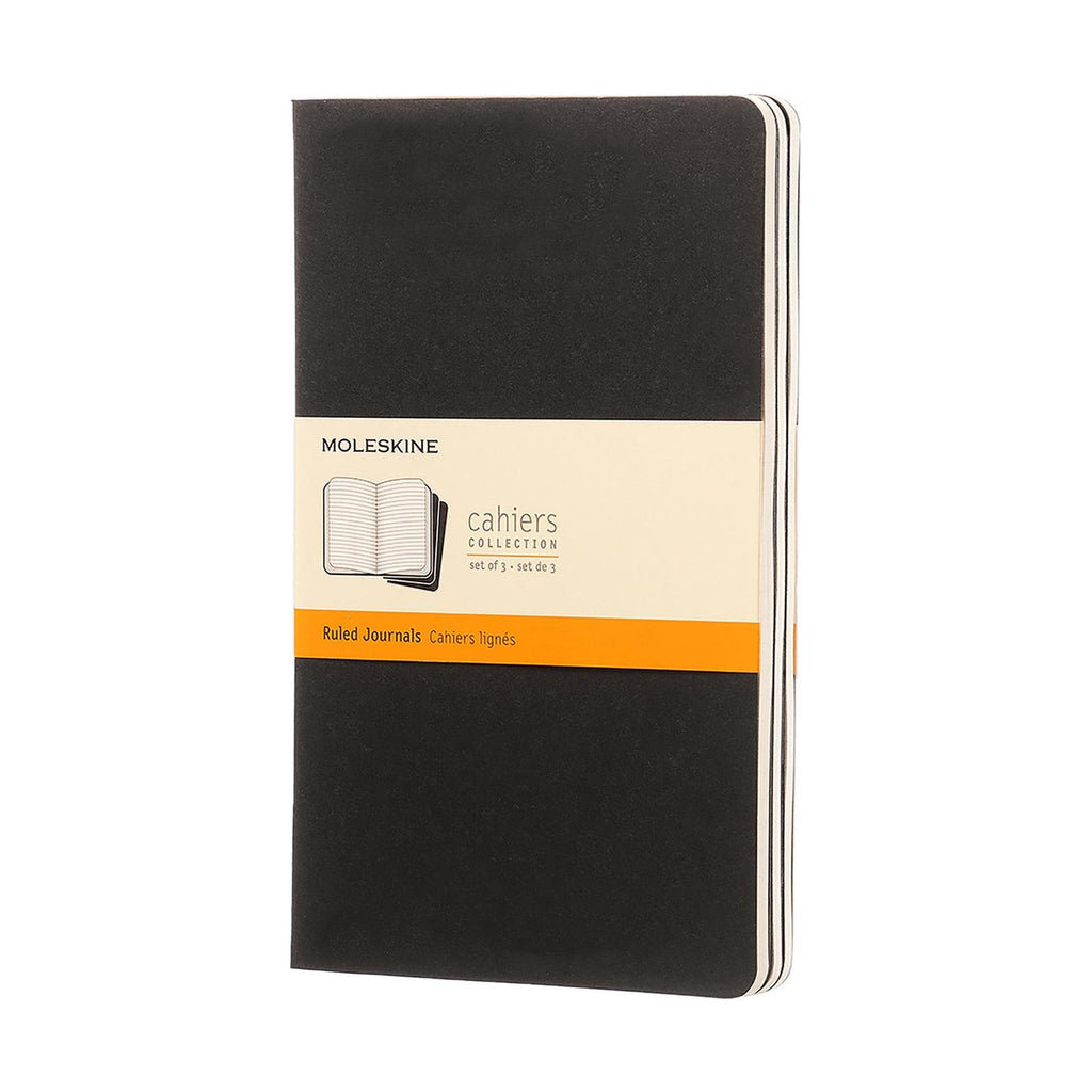 Cahier Large 13X21 - Pages Lignées - Noir