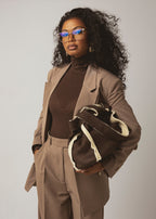 Belle Turtleneck Bodysuit - Brown