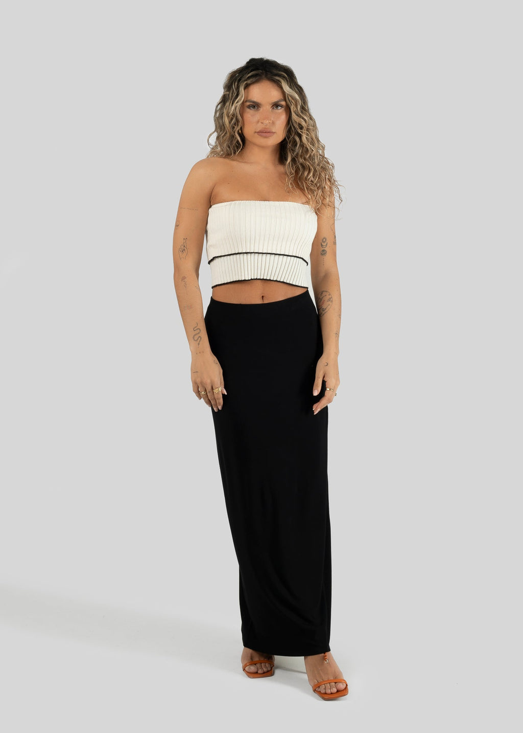 Giselle Knitted Bandeau Top - White