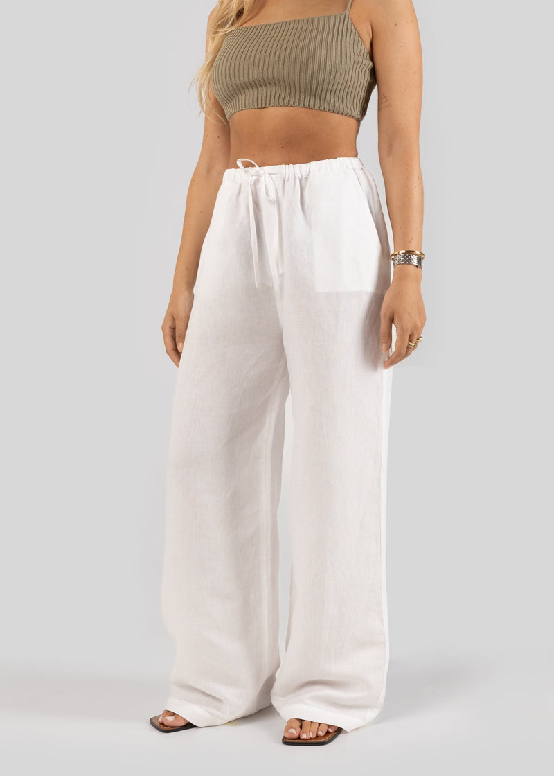Pantalon Mai Linen - White
