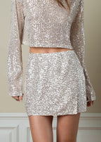 Gonna Rue Sequin Mini – Champagne