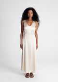 Elena Long Satin Dress - Champagne
