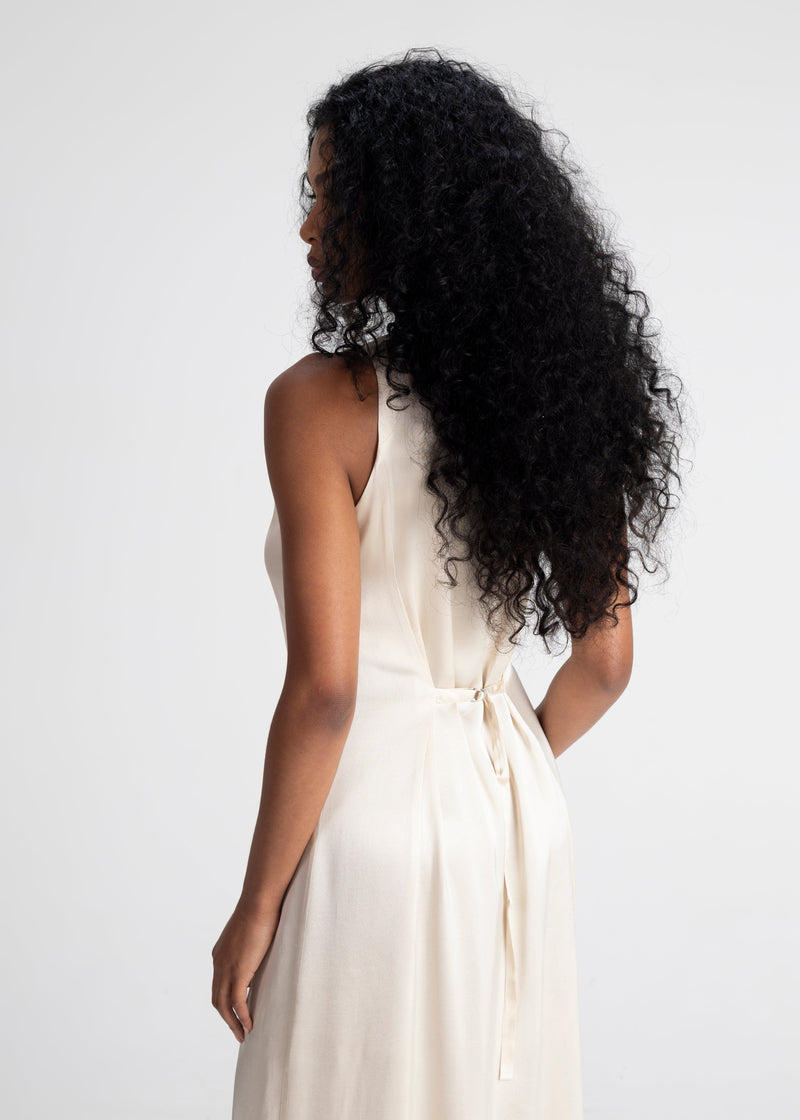 Robe Elena Long Satin - Champagne