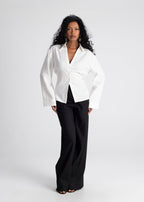 Camisa Bianca de Lino Ajustable - Blanco