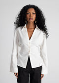 Camisa Bianca de Lino Ajustable - Blanco