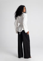 Camisa Bianca de Lino Ajustable - Blanco