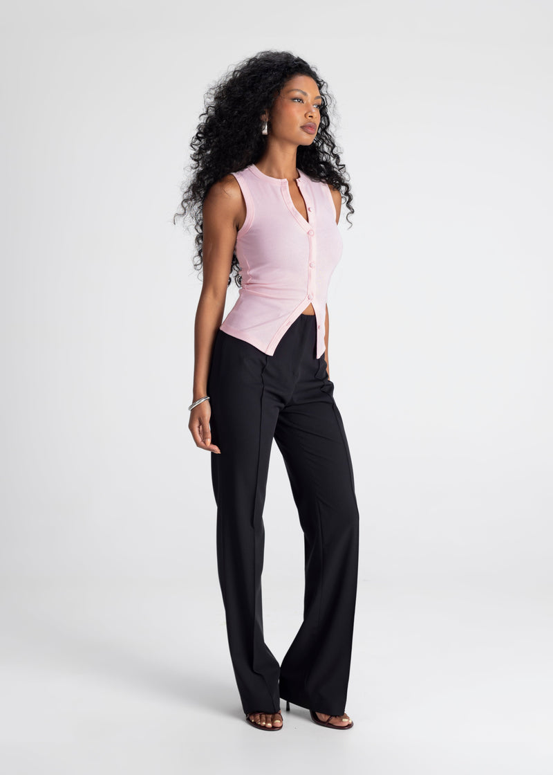 Top Chiara Fitted Ribbed - Baby Pink