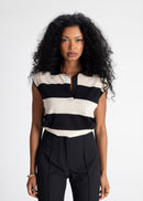 Top Sleeveless Wool Polo - Stripes