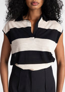 Top Sleeveless Wool Polo - Stripes