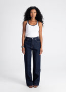 Top Jimmy Contrast Tank - White And Blue