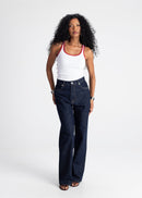 Top Jimmy Contrast Tank - White And Red