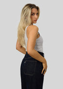 Top Jimmy Scoop-Neck Ribbed Tank - Grey