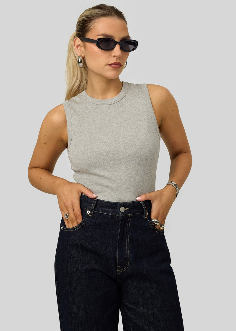 Top Kurt High-Neck Tank - Grey