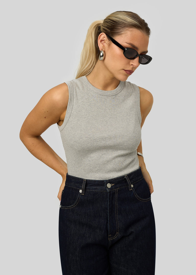 Top Kurt High-Neck Tank - Grey