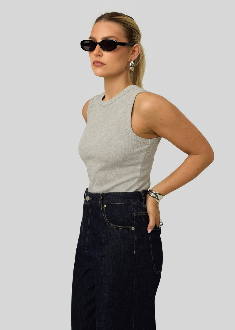 Top Kurt High-Neck Tank - Grey