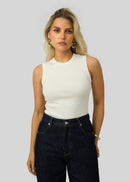 Top Kurt High-Neck Tank - White