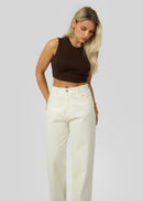 Top Kurt High-Neck Cropped Tank - Brown