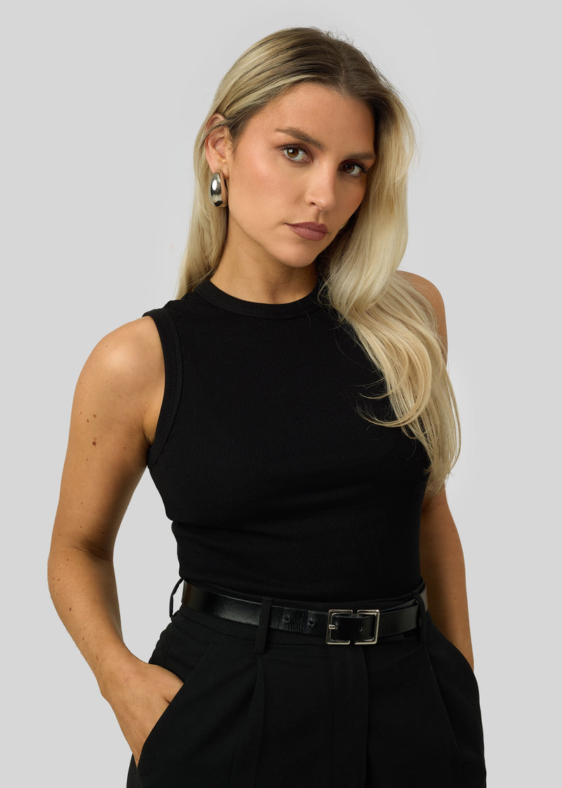 Top Kurt High-Neck Tank - Black