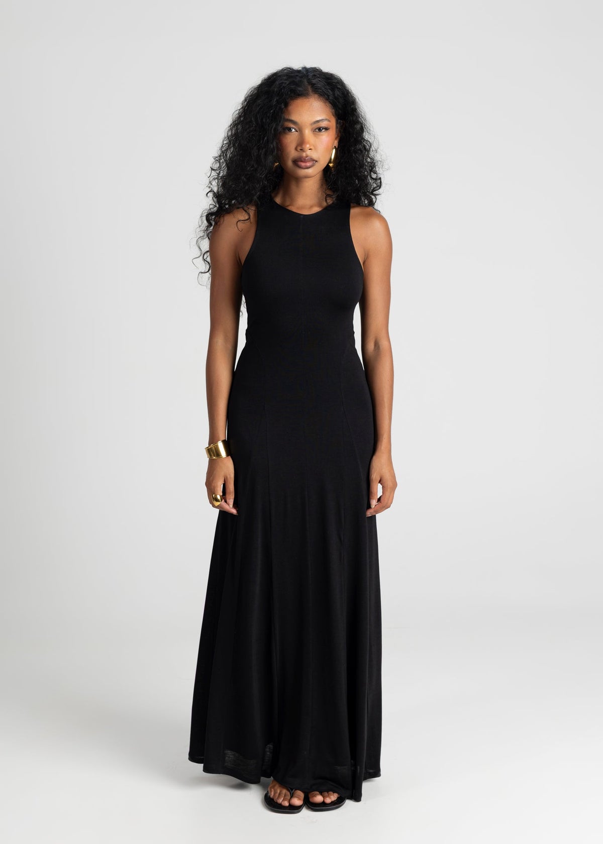 Florence Flowy Maxi Dress - Black