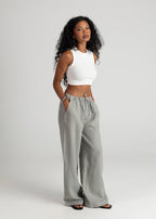 Kurt High-Neck Cropped Tank Top - White
