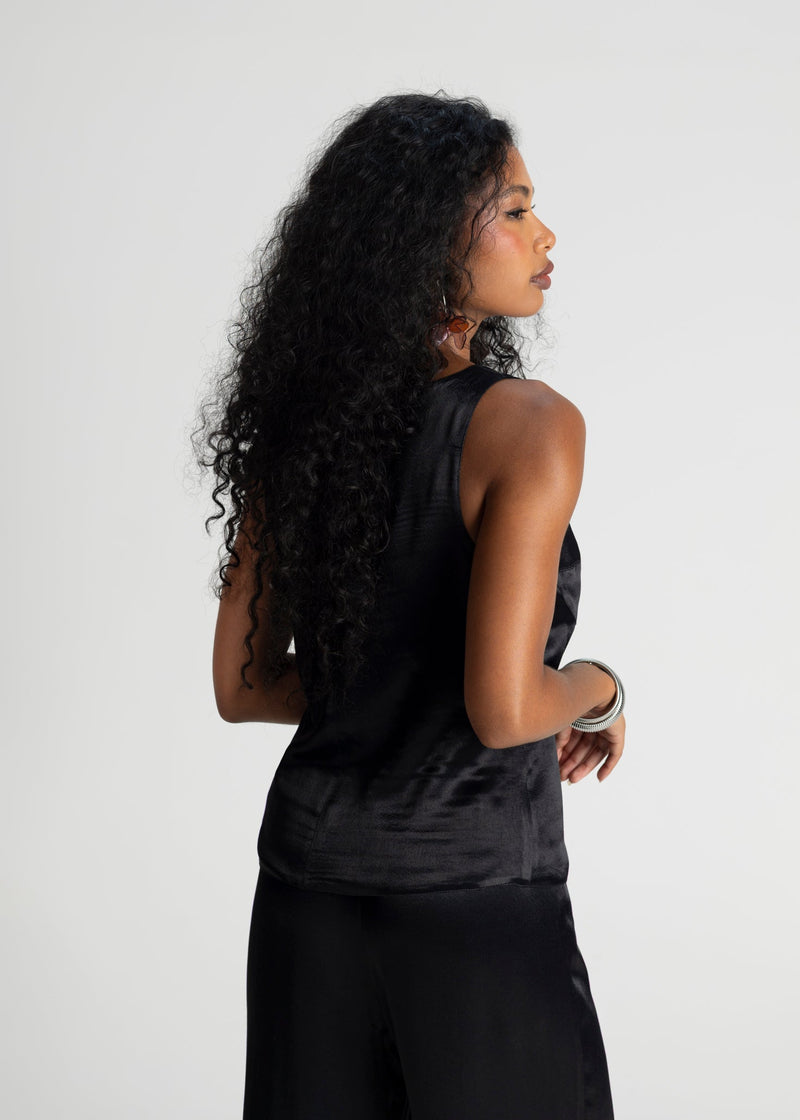 Top Giulia Satin Corset - Black