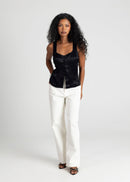 Top Giulia Satin Corset - Black