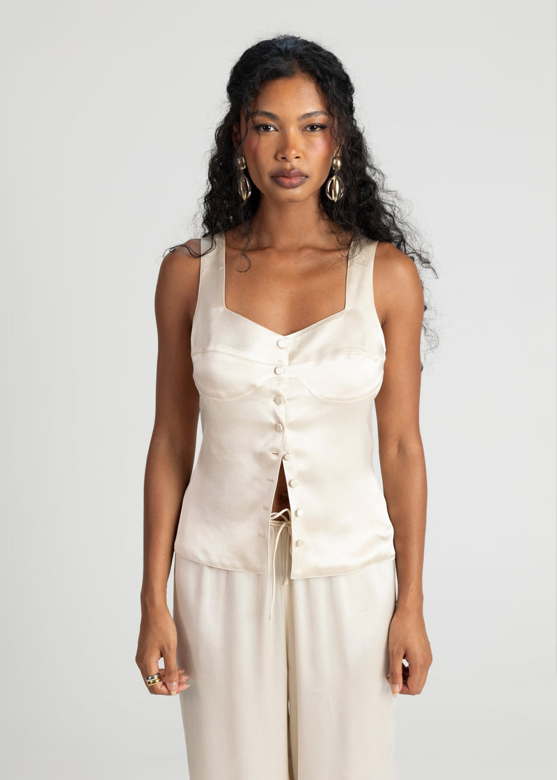 Top Giulia Satin Corset - Champagne