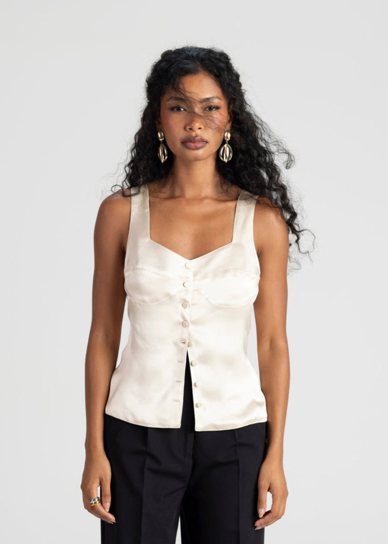 Top Giulia Satin Corset - Champagne