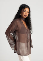 Blouse Haze Sheer - Brown
