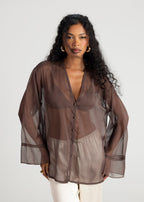 Blouse Haze Sheer - Brown