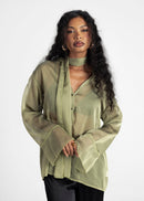 Chemise Haze Sheer Button-Up - Green