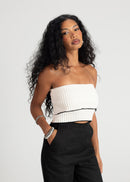Top Giselle Bandeau Knitted - White