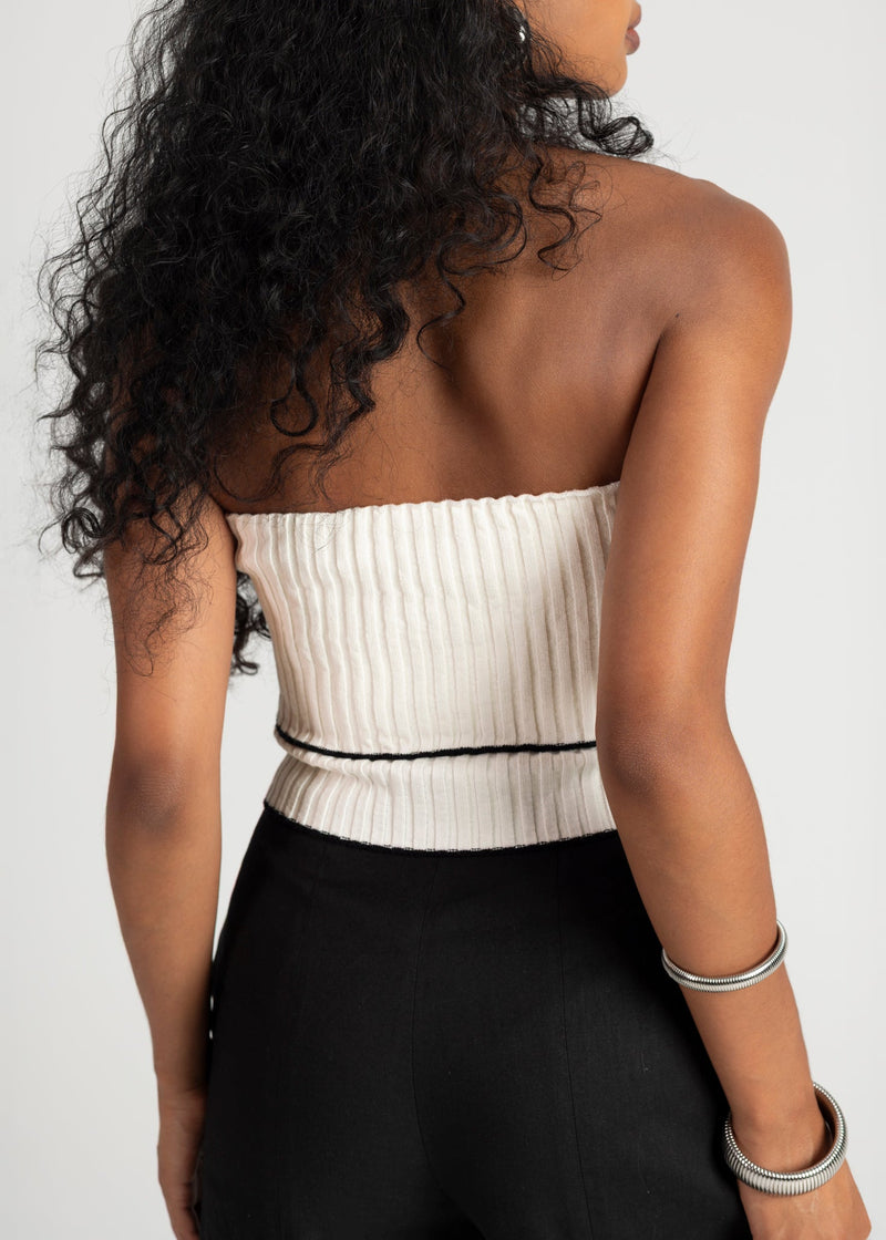Top Giselle Bandeau Knitted - White