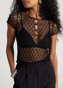 T-Shirt Scarlett Sheer Lace - Black