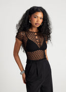 T-Shirt Scarlett Sheer Lace - Black