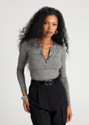 Pull Reese Henley Long Sleeve Débardeur - Grey