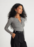 Pull Reese Henley Long Sleeve Débardeur - Grey