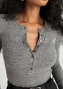 Pull Reese Henley Long Sleeve Débardeur - Grey